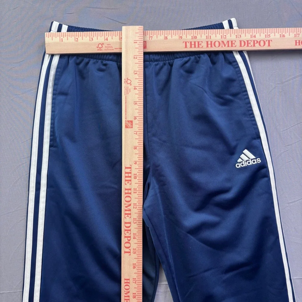 Adidas Navy Blue 3-Stripe‎ Track Pants Joggers Tapered Cuffed Size Large 14/16
